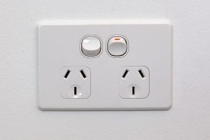 High-quality Australian electrical power outlet with switches, installed by Westline Electricians Perth, ensuring safety and compliance for homes and businesses.