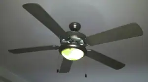 Ceiling fan with integrated LED light, modern design, suitable for Perth homes, installed by professional Westline Electricians Perth for optimal cooling and lighting solutions.