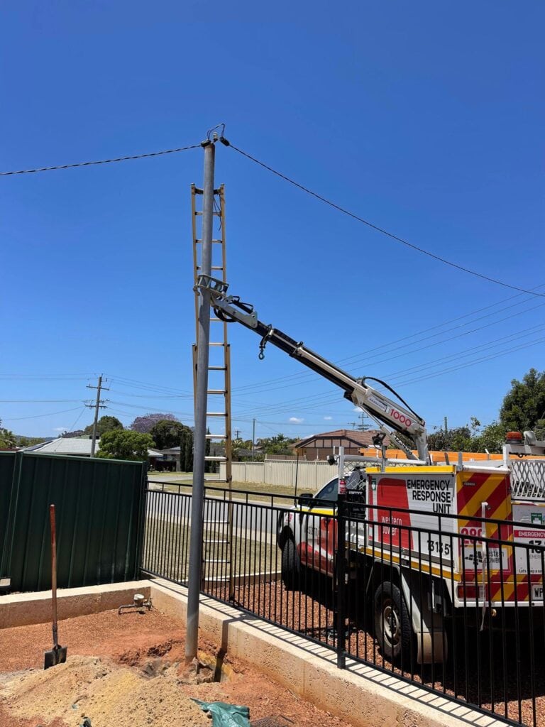 Private power pole repair in Perth, WA