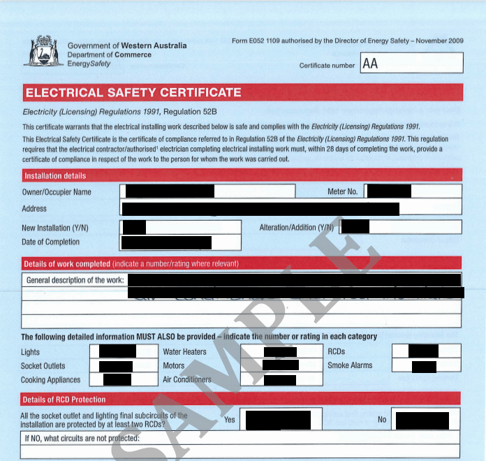 Electrical Safety Certificates to sell your home in Perth, WA